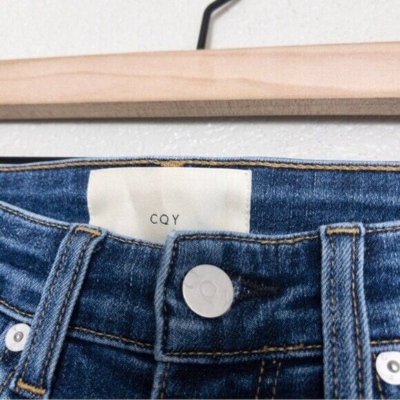 NEW CQY BFF Straight Leg Jean 26 Sincere Dark Wash High Waisted Ankle Crop - Picture 5 of 12